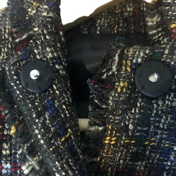 J. McLaughlin tweed collarless jacket sz xs - Picture 5 of 8